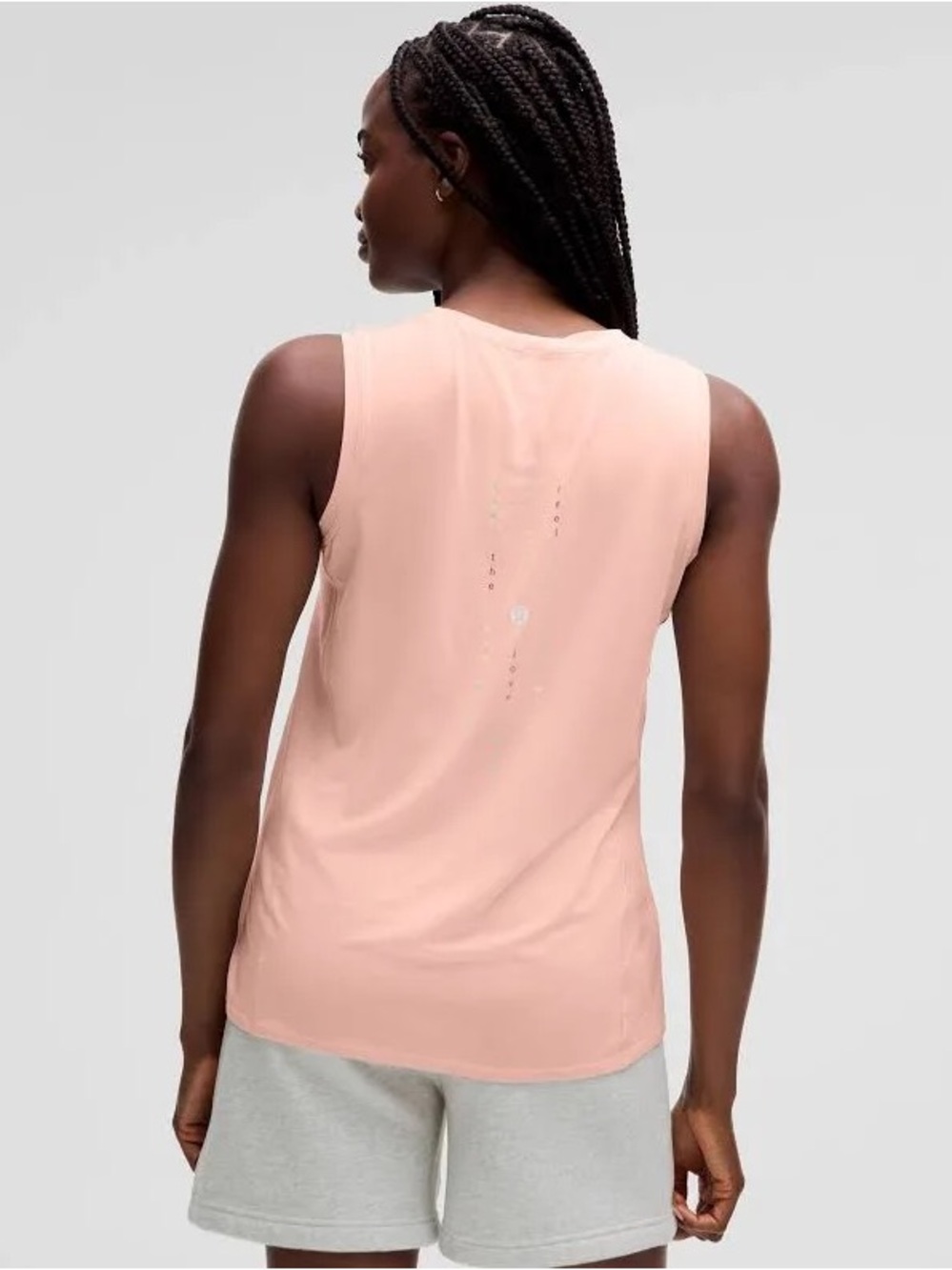Lululemon Graphic Silk-Blend Relaxed-Fit Tank Top Flush Pink Love - Size 6 - Picture 2 of 3